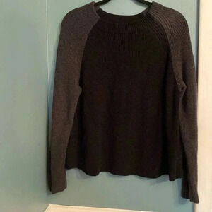 Eileen Fisher black and gray 100% extra fine merino wool great condition - large